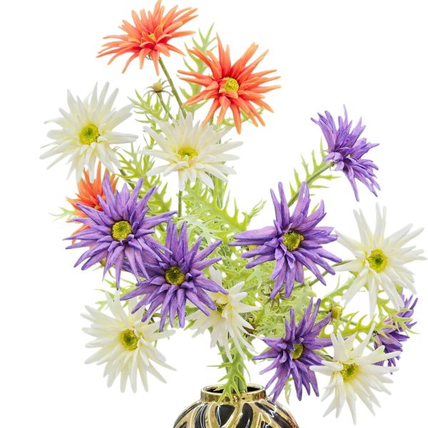 گل داوودی سه گل کرک دار لمسی