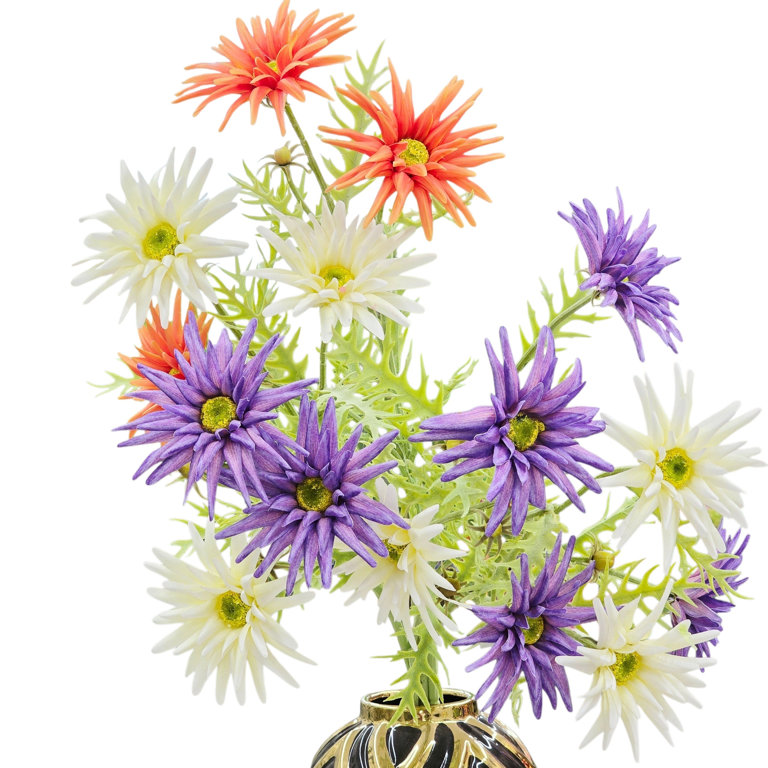 گل داوودی سه گل کرک دار لمسی
